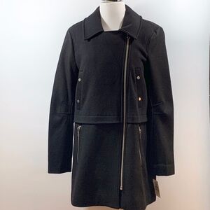 MARC New York Melton Asymmetrical Zip Coat Size 12
